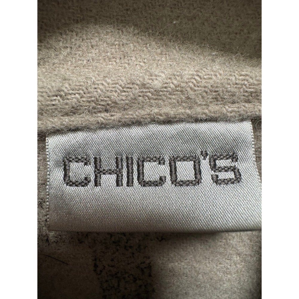 VTG Chicos Jacket Womens M Black Wool Blend Southwestern Buffalo Nickel Button - Picture 3 of 8